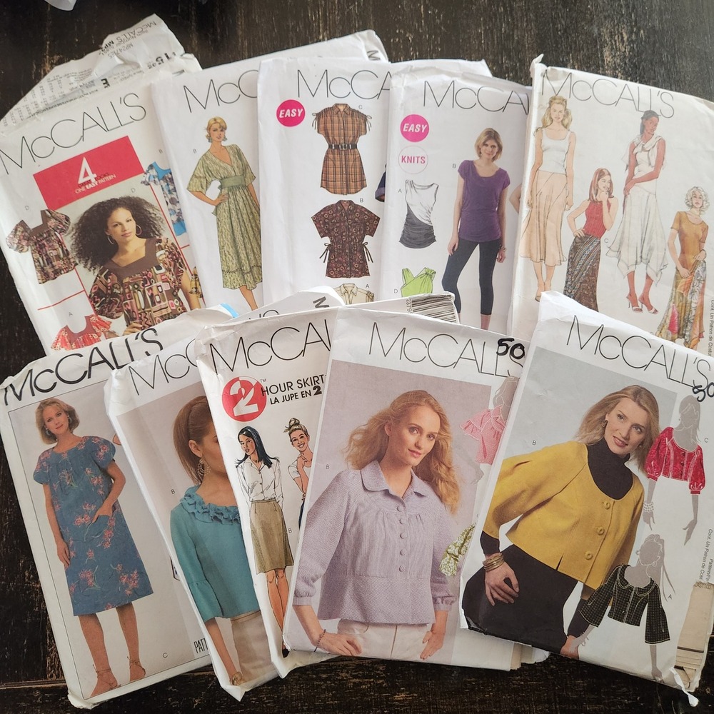 Lot 10 McCall's Vintage Women Sewing Patterns Dress Maxi Mini Boho Skirt Top